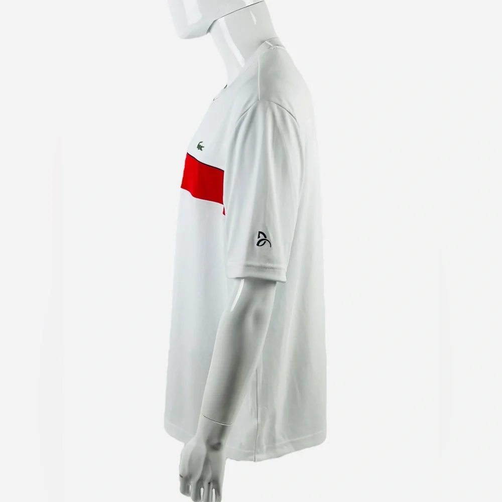 Lacoste Mens 4XL Shirt Short Sleeve Tech Tennis Novak Djokovic Graphic 9 EUC